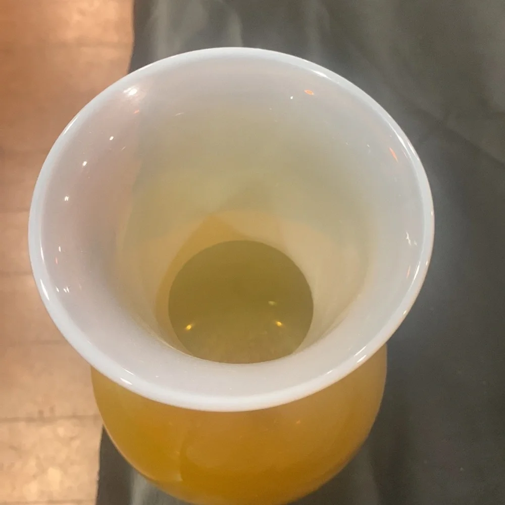 Yellow and white vase